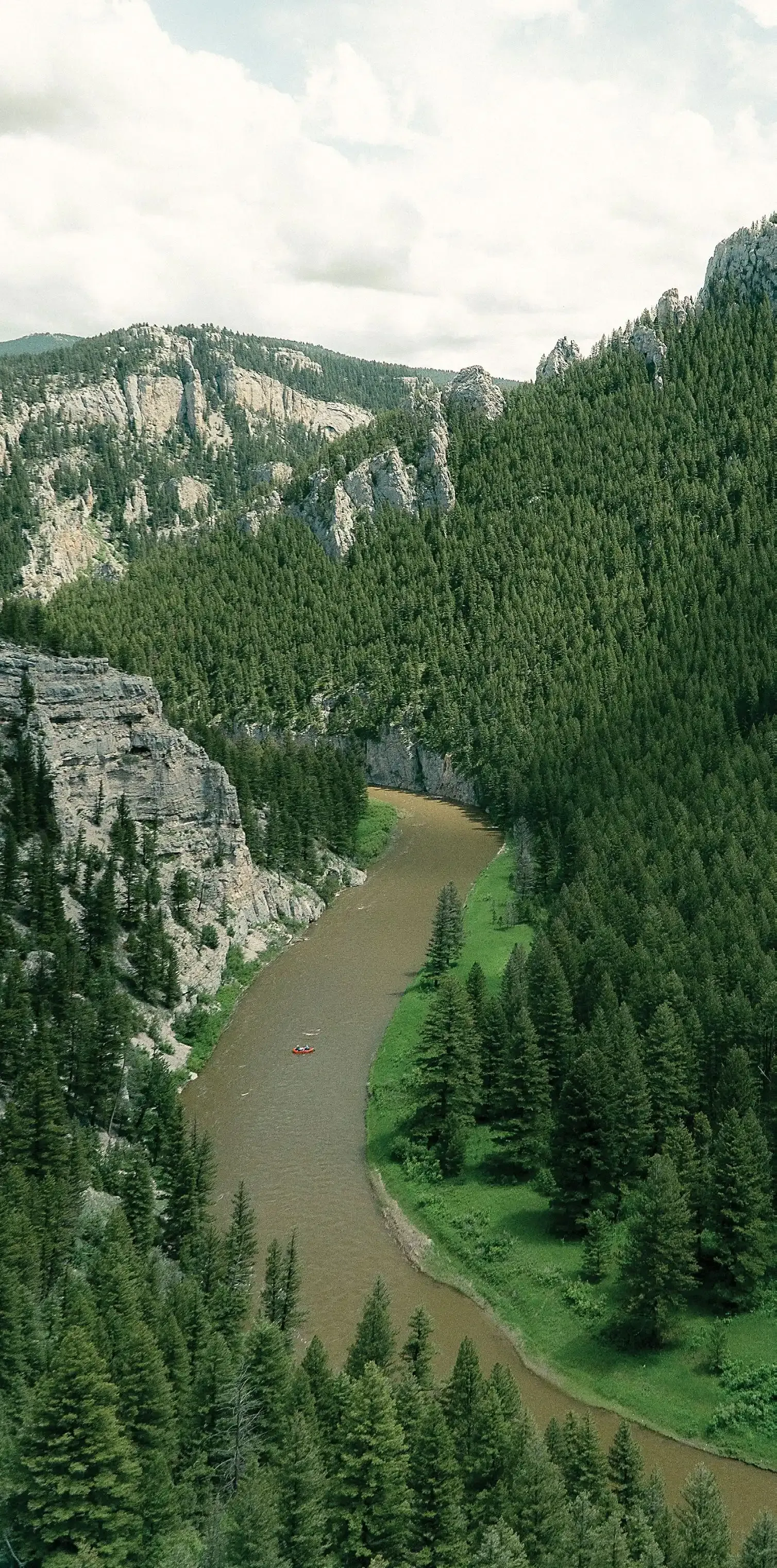 Pictographs and petroglyphs on the canyon walls above the Smith River