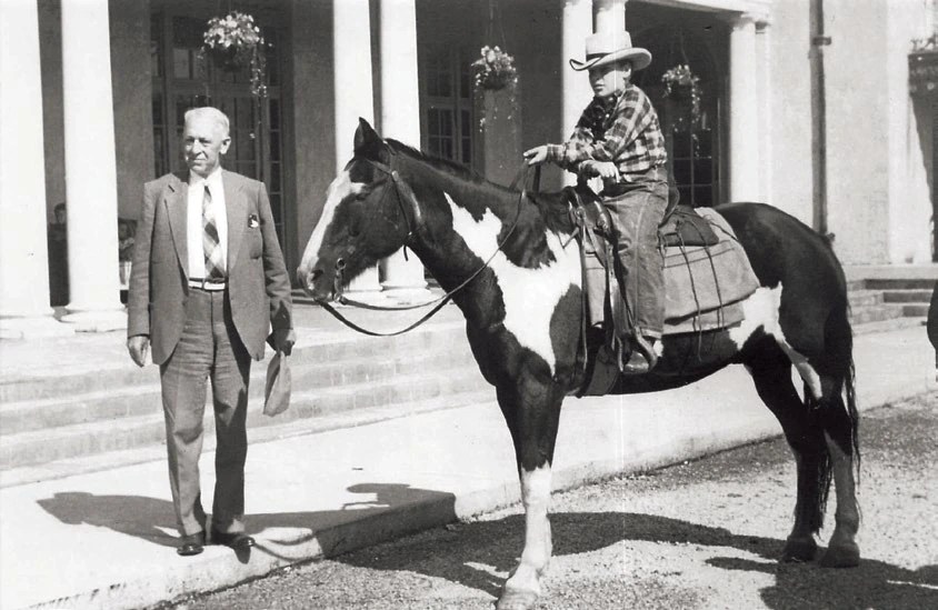 A horseback arrival at the Gallatin Gateway Inn