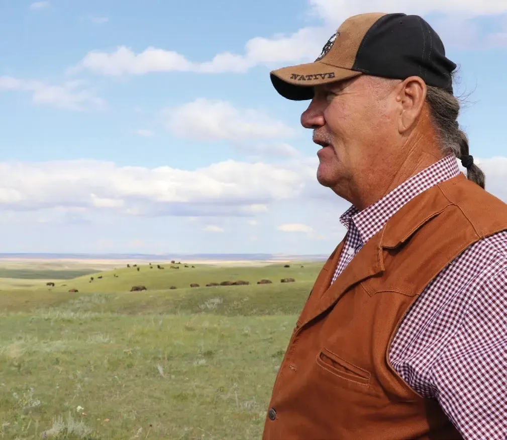 Robbie Magnan looking out over the prairie on the Fort Peck Reservation